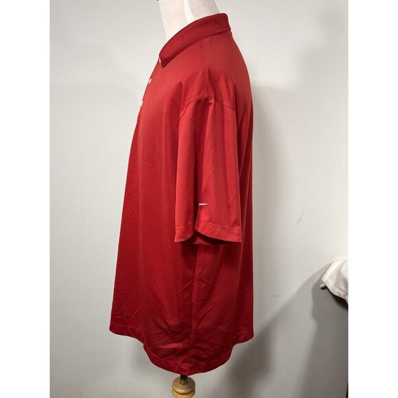 Nike Golf DriFIT Polo XL Red Moisture Wicking Performance Shirt Bach Embroidered - Picture 7 of 16